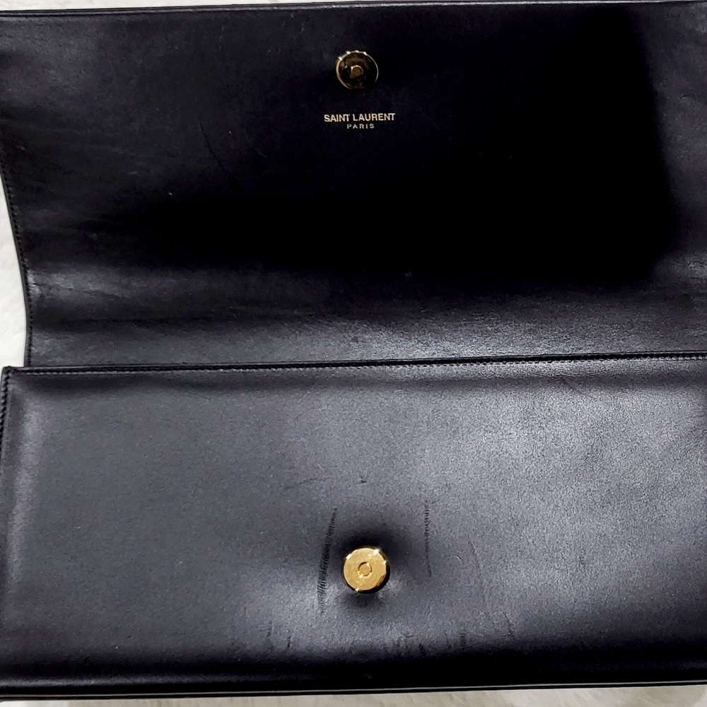 Yves Saint Laurent Kate Tassel Leather Black Clutch Handbag - Picture 7 of 9